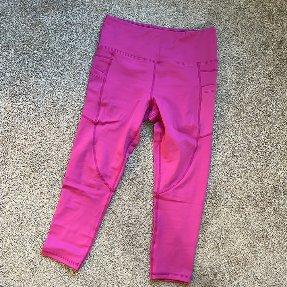 ZYIA Pink Performance Leggings with Wide Waistband